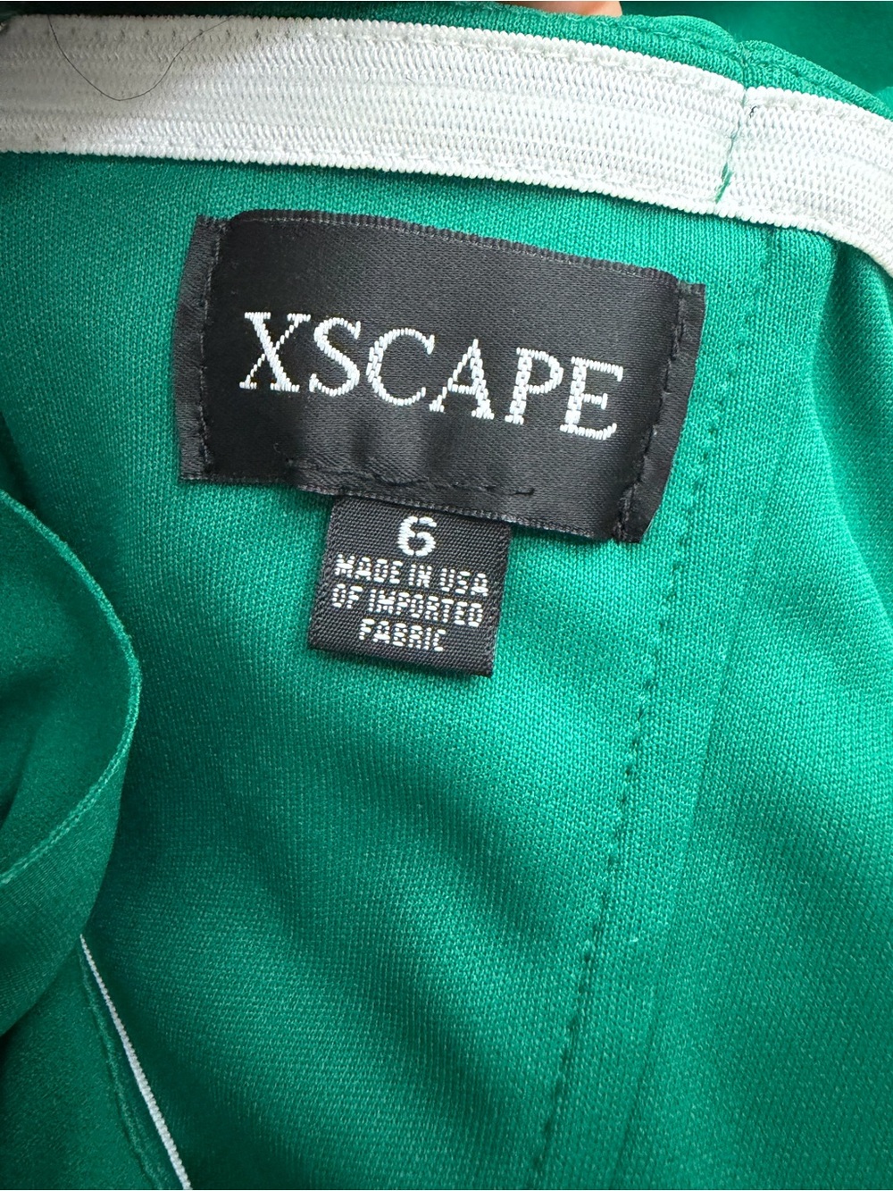 Xscape Emerald One-Shoulder Ruffle Gown with High Slit - Picture 2 of 10